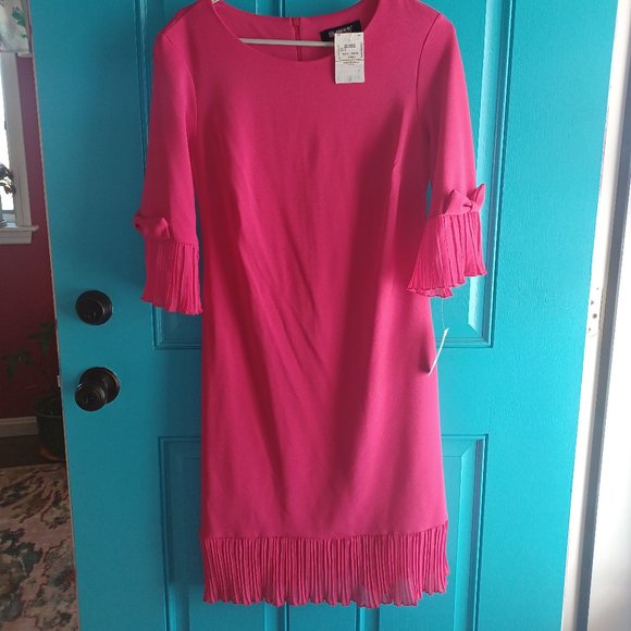 Womens Hot Pink Bow Dress Size 8 NWT - Picture 1 of 4